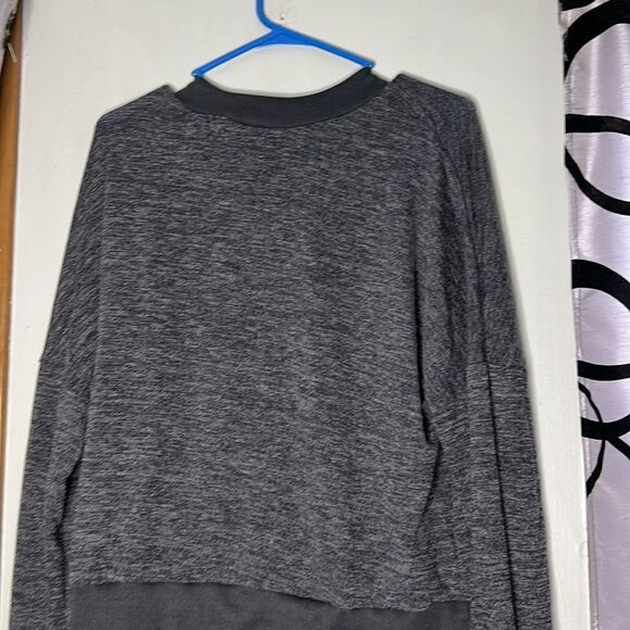 CBR Womens Sweatshirt Black Heathered Long Sleeve Crew Neck Lace Up XL - Picture 7 of 8